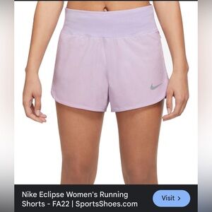 Nike Women’s Eclipse 5” Brief Lined Running Shorts Light Purple Sz S